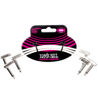 Ernie Ball Flat Ribb Patch Cable White 15,24cm 3 Pk - 1