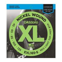 D'addario Exl165-5 Long Scale Nickel Wound 5-String Bass Custom Light 45-135 - 1