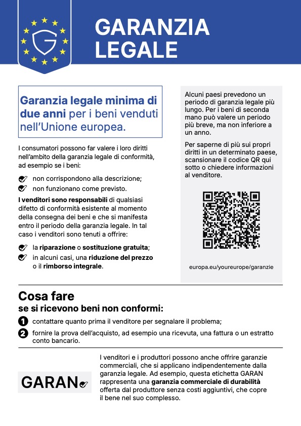 Avviso Armonizzato UE sulla Garanzia Legale